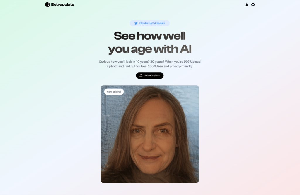 Extrapolate :: Free Ai photo aging app